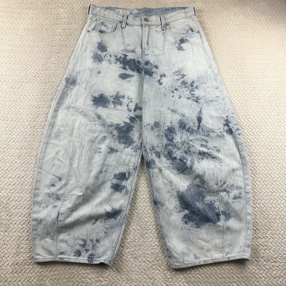 GAP Horseshoe High rise Barrel Crop Jeans Women's 31 / 12r Acid wash 90's Skater